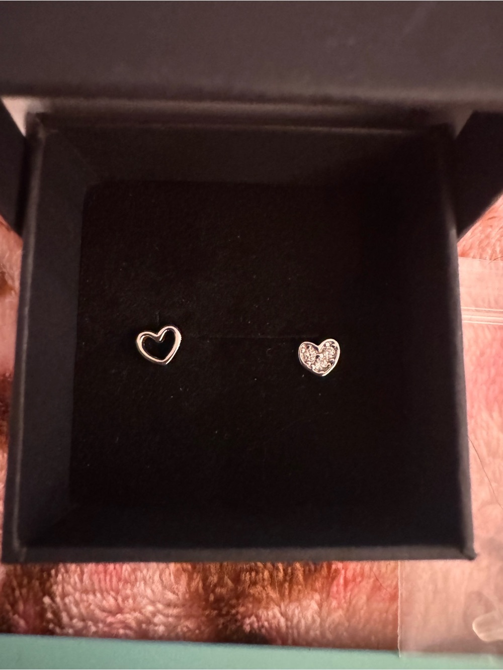 Silver Heart Stud Earrings - Sterling 925
